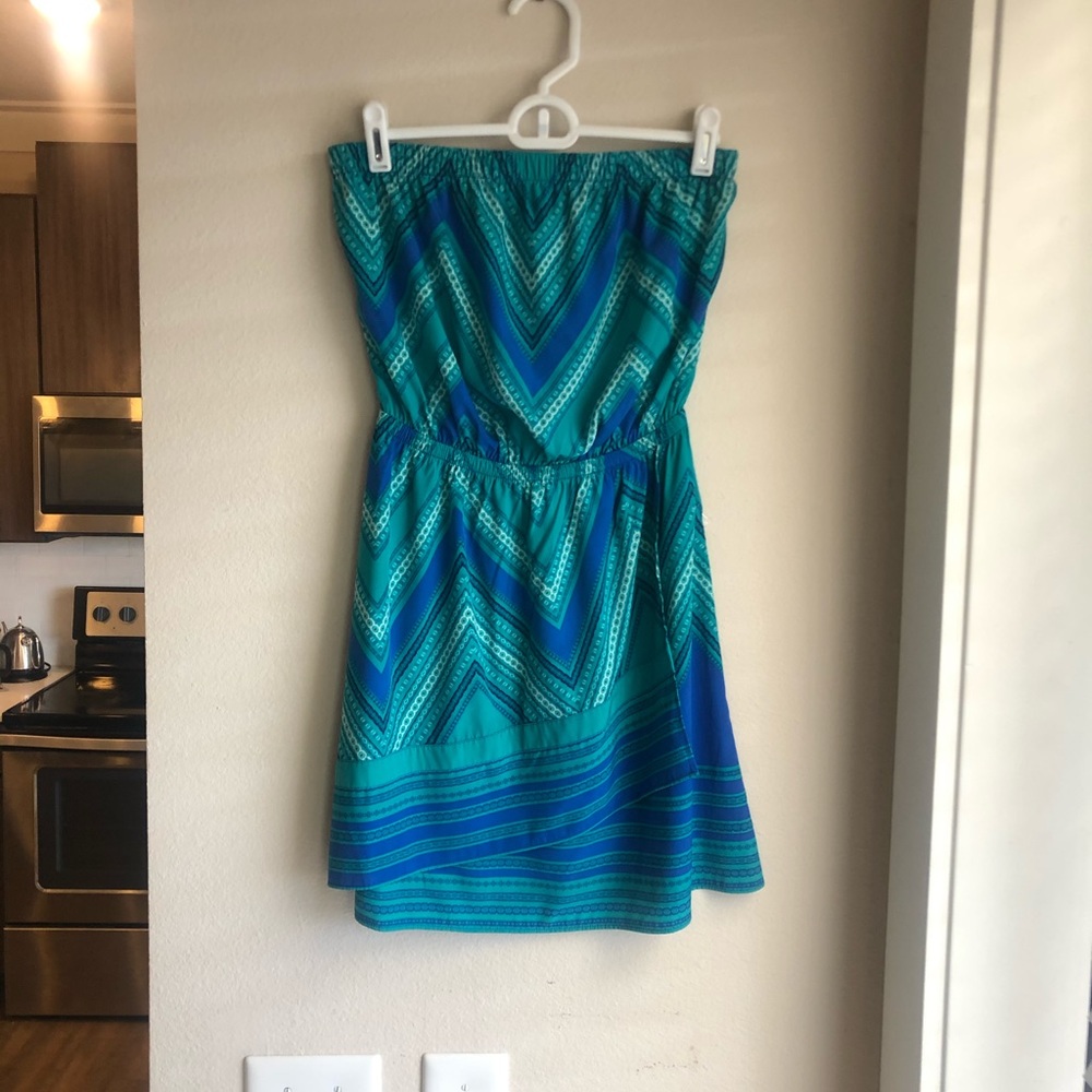 NEW TURQUOISE AND BLUE MINI DRESS